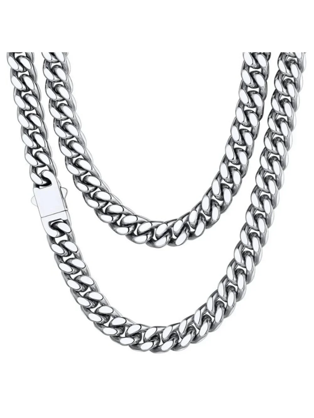Men's 9mm Cuban Link Chain Miami Stainless Steel No Tarnish